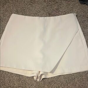 SHEIN Cream Asymmetrical Skirt with Wrap Effect